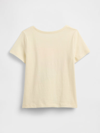 Açık Sarı Grafik Baskılı T-shirt