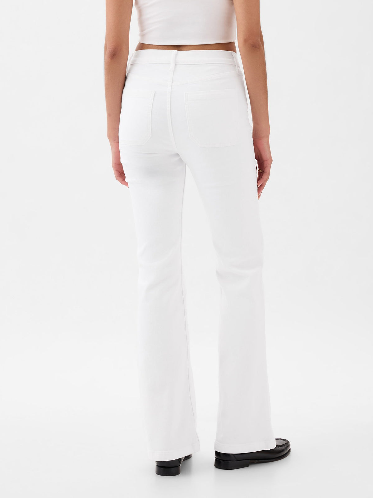 Beyaz High Rise '70s Flare Washwell™ Jean Pantolon