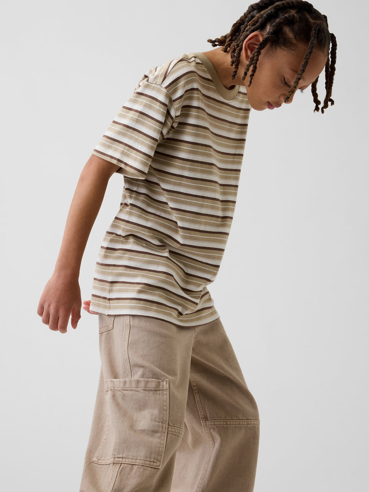 Bej Kids Baggy Carpenter Jean Pantolon
