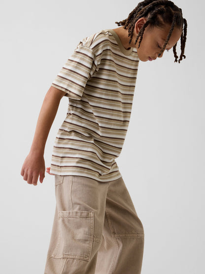 Bej Kids Baggy Carpenter Jean Pantolon