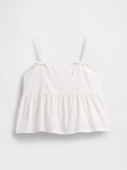 Beyaz Askılı Peplum Bluz