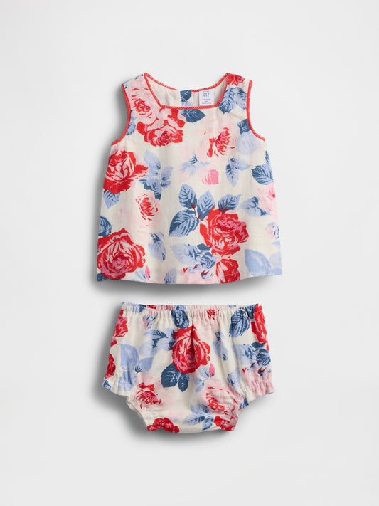 Çok Renkli Keten Karışımlı Outfit Set