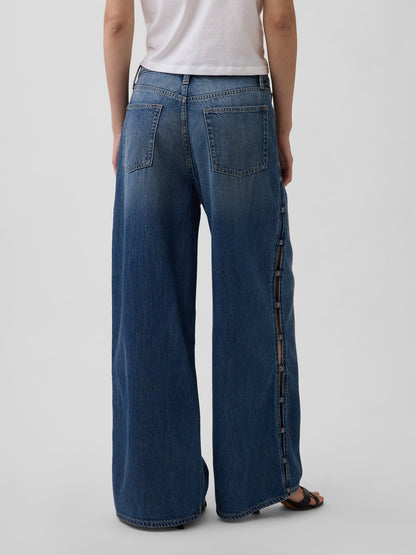 Mavi Mid Rise Ultrasoft Studded Baggy Jean Pantolon
