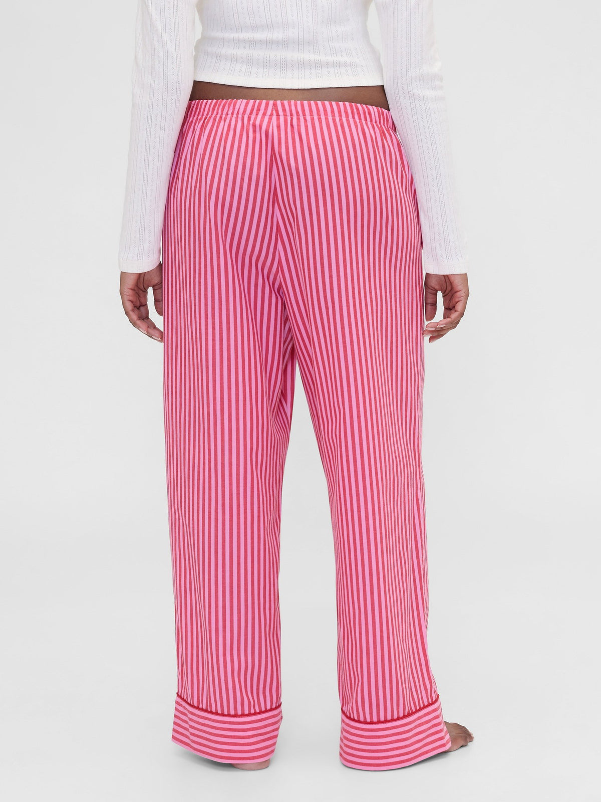 Kırmızı Gap × Summer Fridays Relaxed Poplin Stripe Pijama Altı