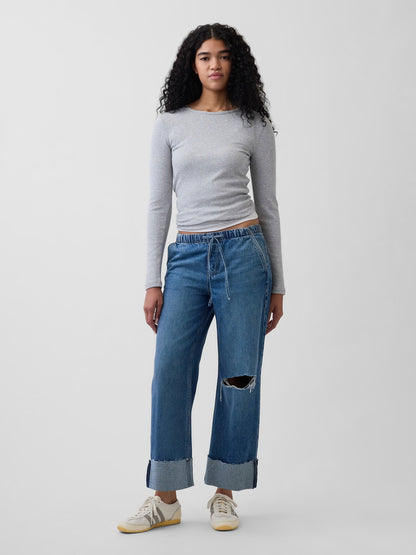 Mavi Low Rise '90s Loose Easy Crop Jean Pantolon