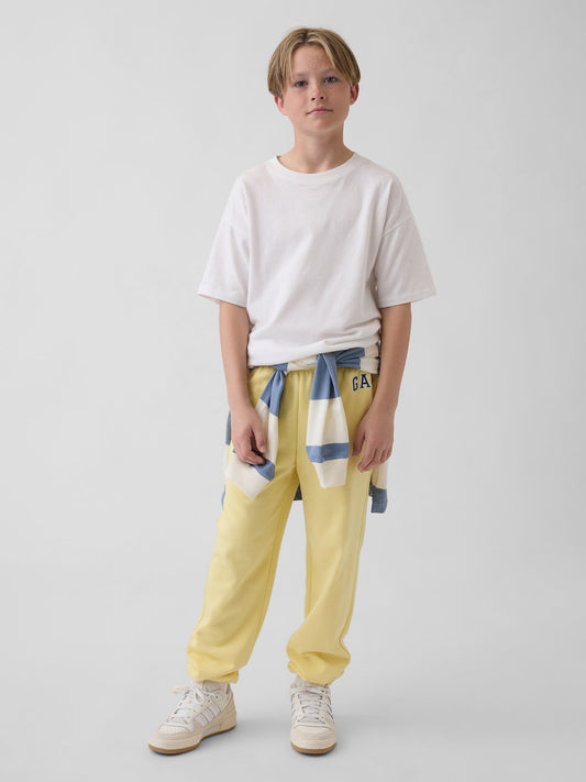 Sarı Relaxed Gap Logo Fransız Havlu Kumaş Jogger Eşofman Altı
