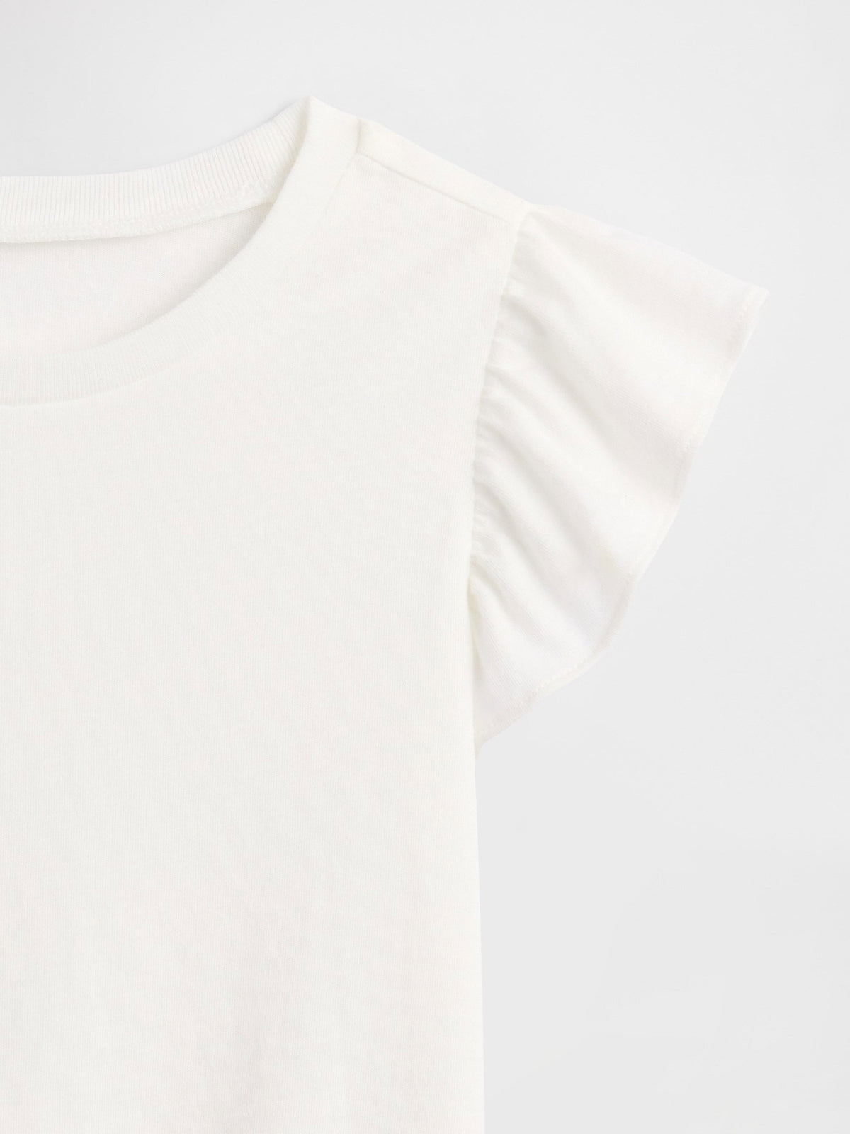 Beyaz Flutter Sleeve T-shirt