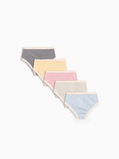 Çok Renkli Organik Stretch Pamuk Bikini Külot (5'li)