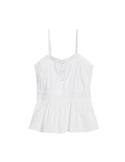 Keten Karışımlı Ince Askılı Bluz