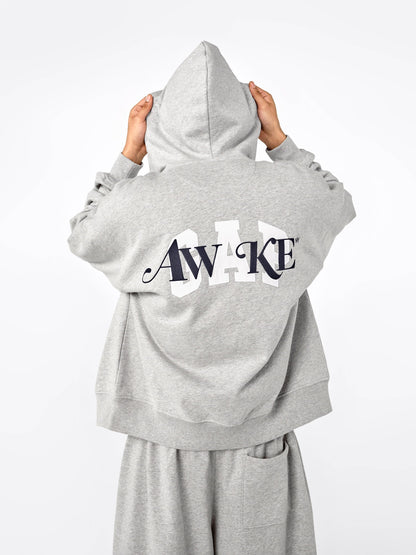 Açık Gri Gap × Awake Ny Heavyweight Oversized Logo Fermuarlı Sweatshirt