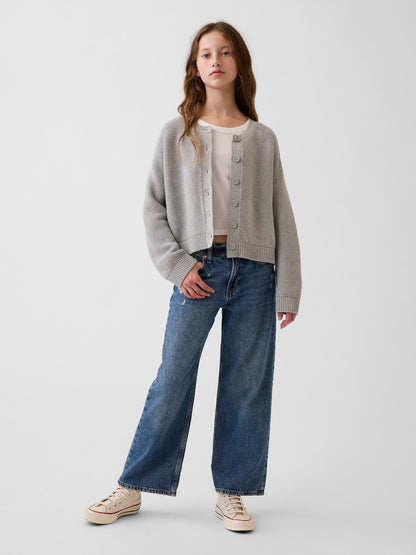Lacivert %100 Pamuk Oversized Boxy Triko Hırka