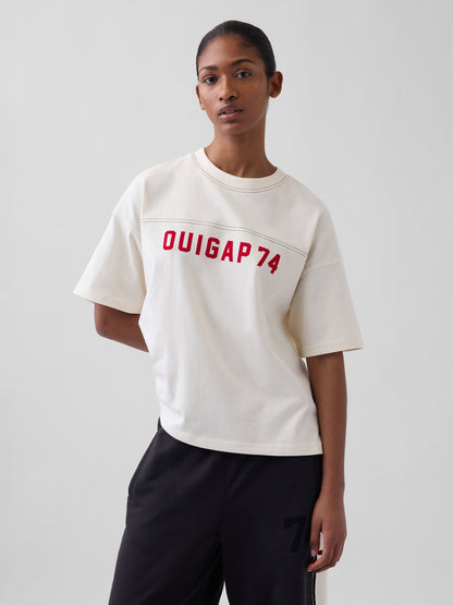 Krem Ouigap Heavyweight Crop Logo T-shirt