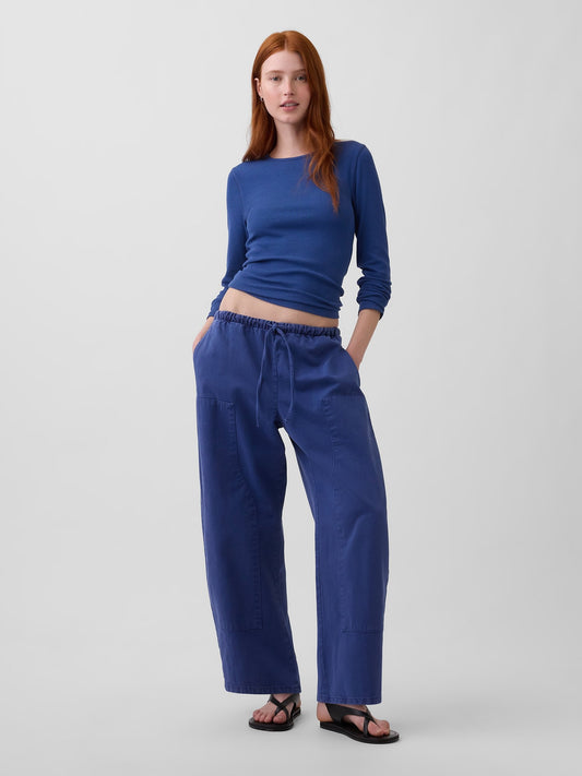 Kobalt Mavisi Easy Double-knee Barrel Pantolon
