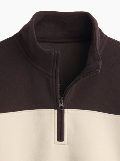 Kahverengi Vintagesoft Yarım Fermuarlı Sweatshirt