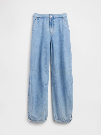 Açık Mavi Mid Rise Ultrasoft Horseshoe Jean Pantolon