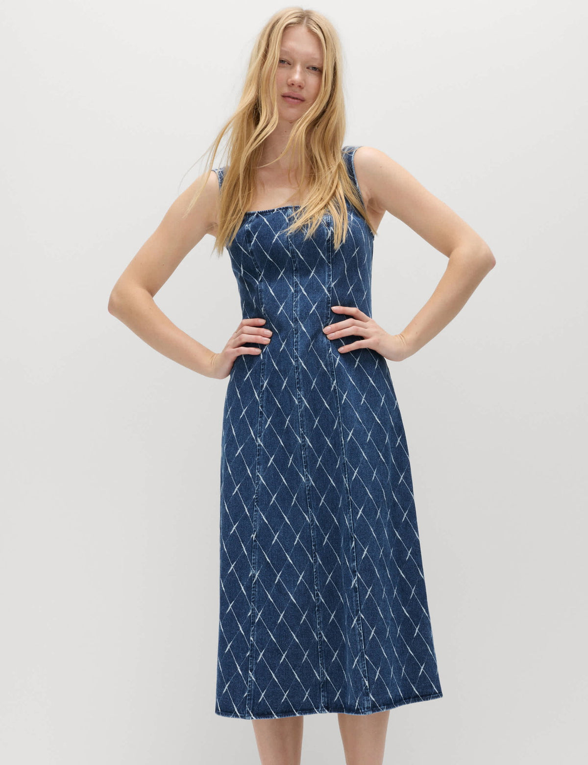 Denim Midi Elbise