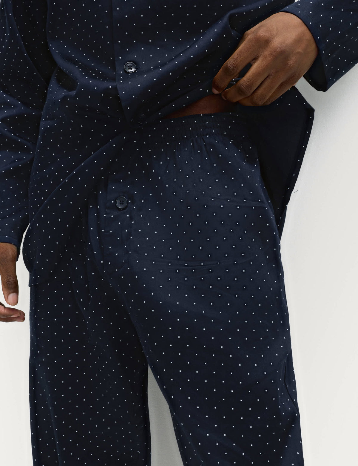 Saf Pamuklu Desenli Pijama Takımı