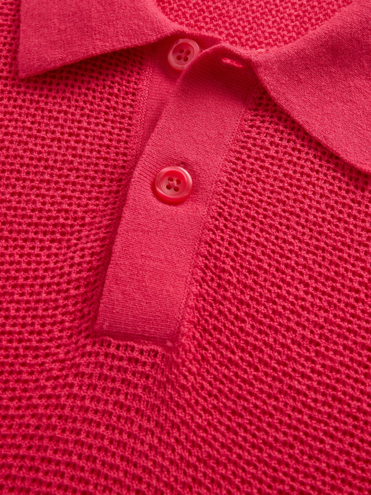 Açık Pembe Dokulu Kroşe Polo T-shirt