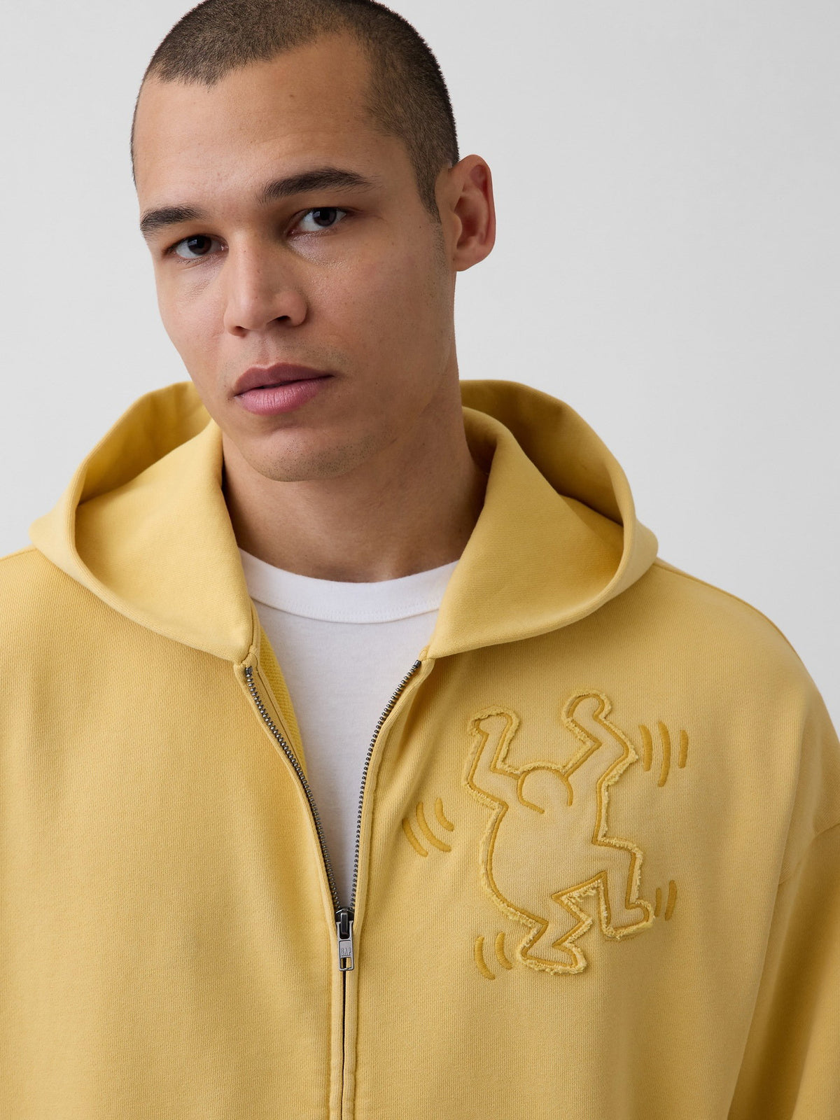 Hardal Keith Haring Heavyweight Crop Fermuarlı Sweatshirt