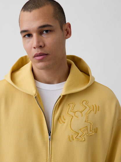 Hardal Keith Haring Heavyweight Crop Fermuarlı Sweatshirt
