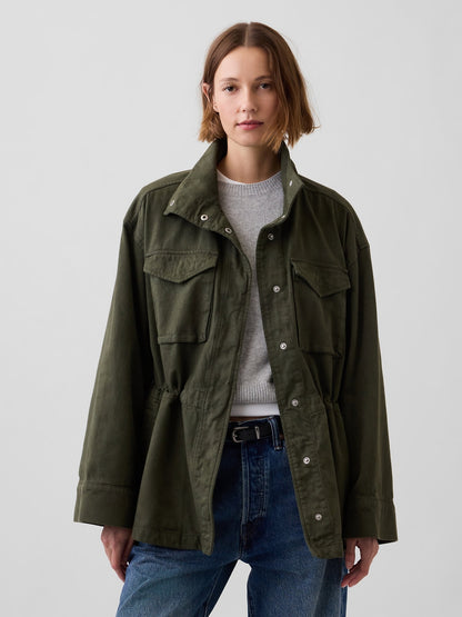 Haki Oversized Utility Swing Ceket