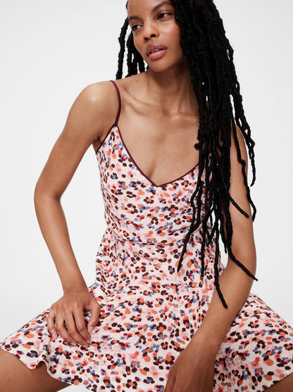 Çiçek Desenli Gapstudio Krepe Slip Mini Elbise