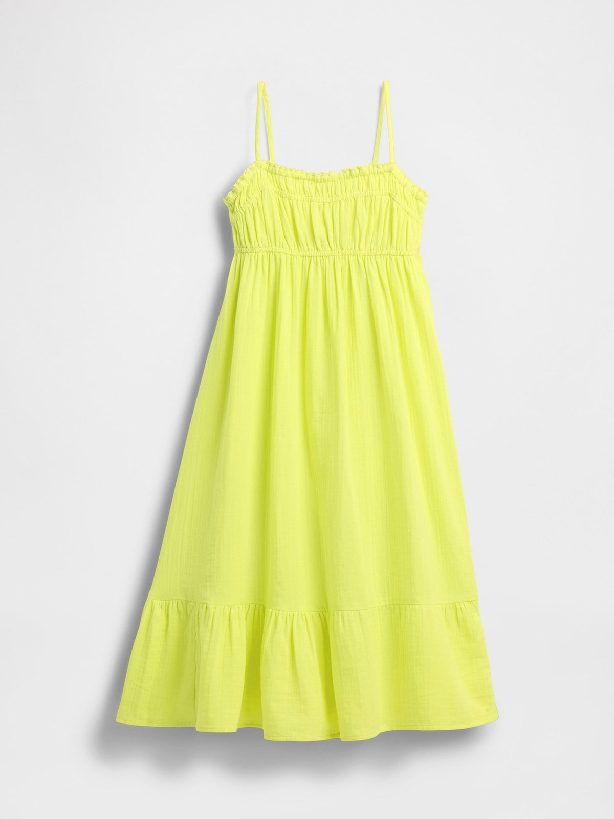 Sarı Kids Crinkle Gauze Midi Elbise