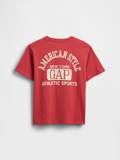 Kırmızı Relaxed Grafik Logo T-shirt