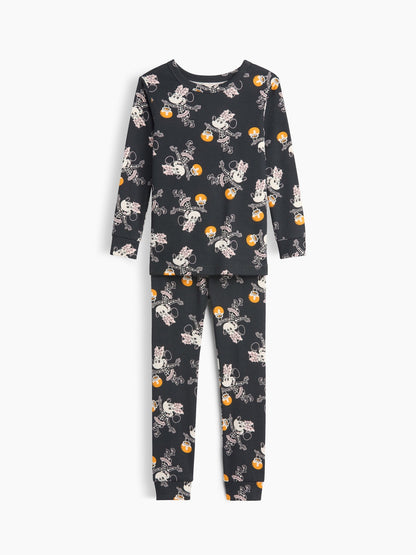 Siyah Disney Minnie Mouse Baskılı Pijama Takımı