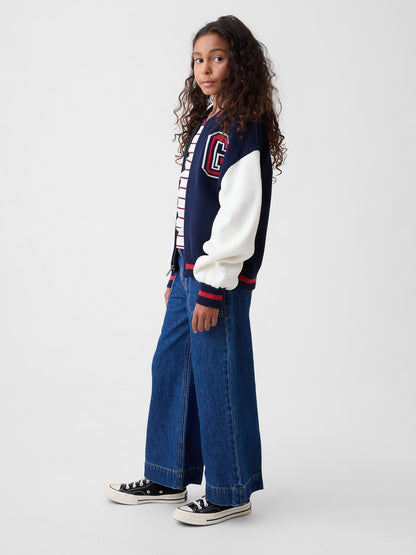 Koyu Mavi High Rise Stride Wide-leg Ankle Jean Pantolon