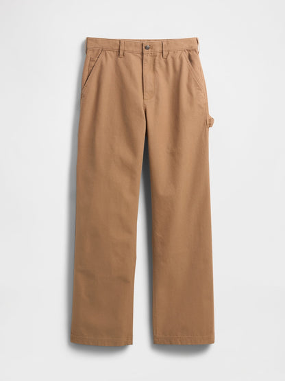 Kahverengi Canvas '90s Loose Pantolon