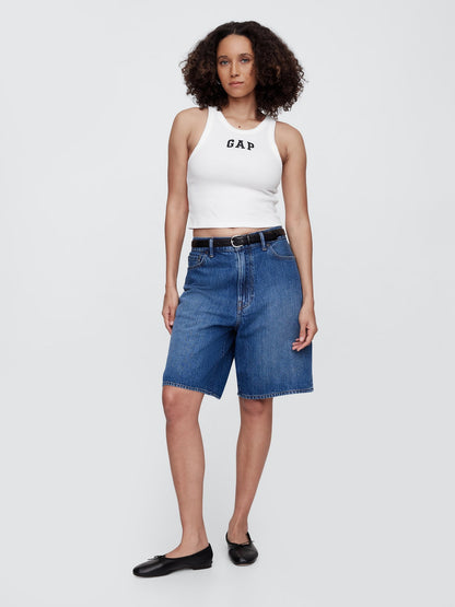 Beyaz Gap Logo Crop Atlet