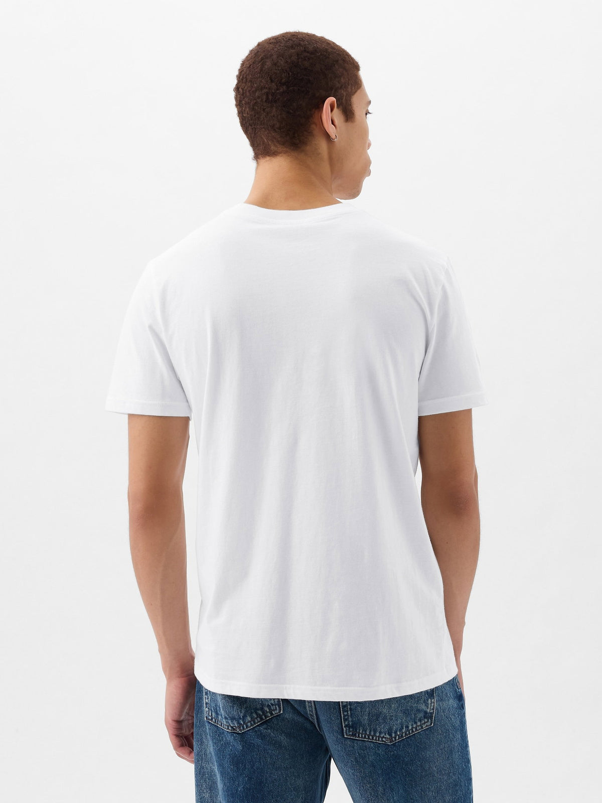 Beyaz Organik Pamuk Cepli T-shirt