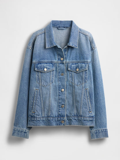 Açık Mavi Oversized Icon Denim Ceket