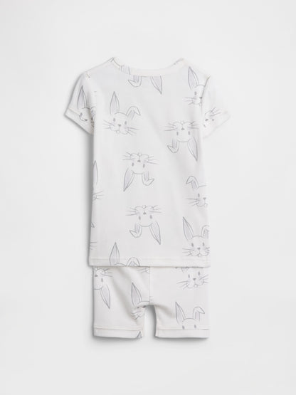 Beyaz %100 Organik Pamuk Pijama Takımı