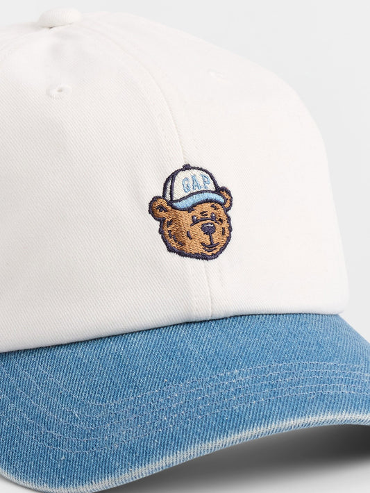 Beyaz Brannan Bear Logo Beyzbol Şapkası