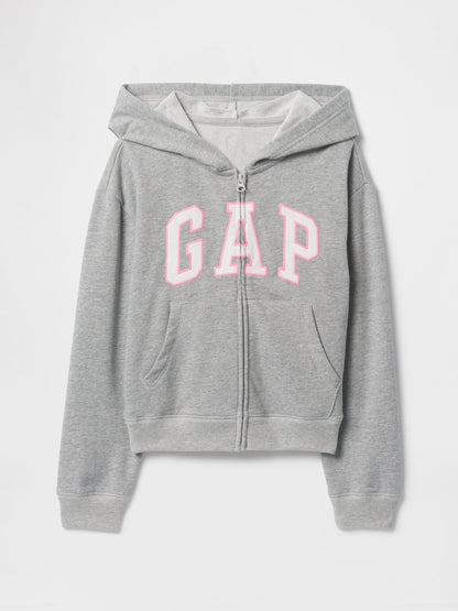 Gri Relaxed Gap Logo Fermuarlı Sweatshirt