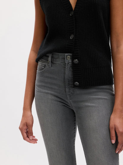 Koyu Gri High Rise True Skinny Jean Pantolon