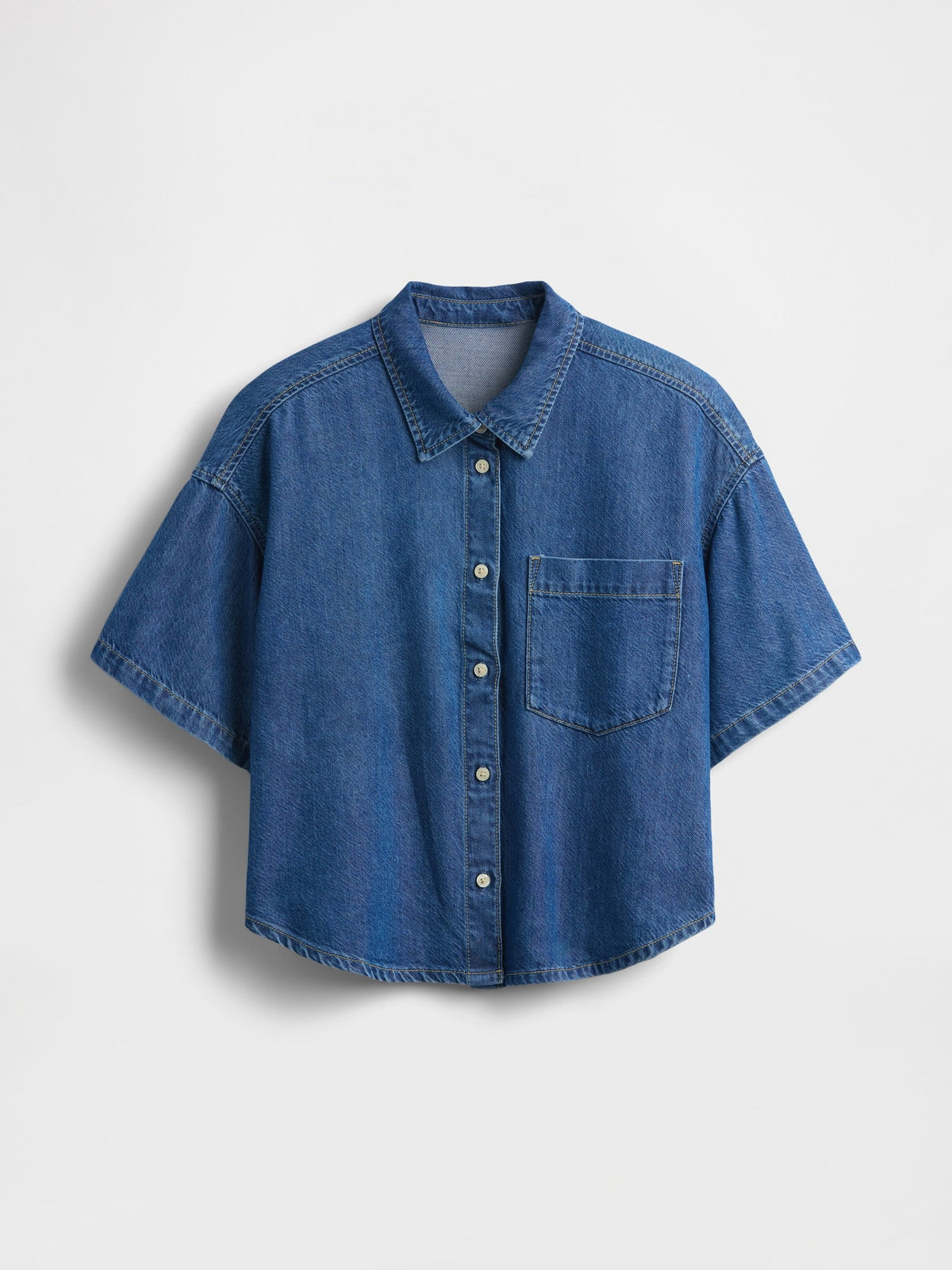 Mavi Ultrasoft Denim Oversized Camp Gömlek