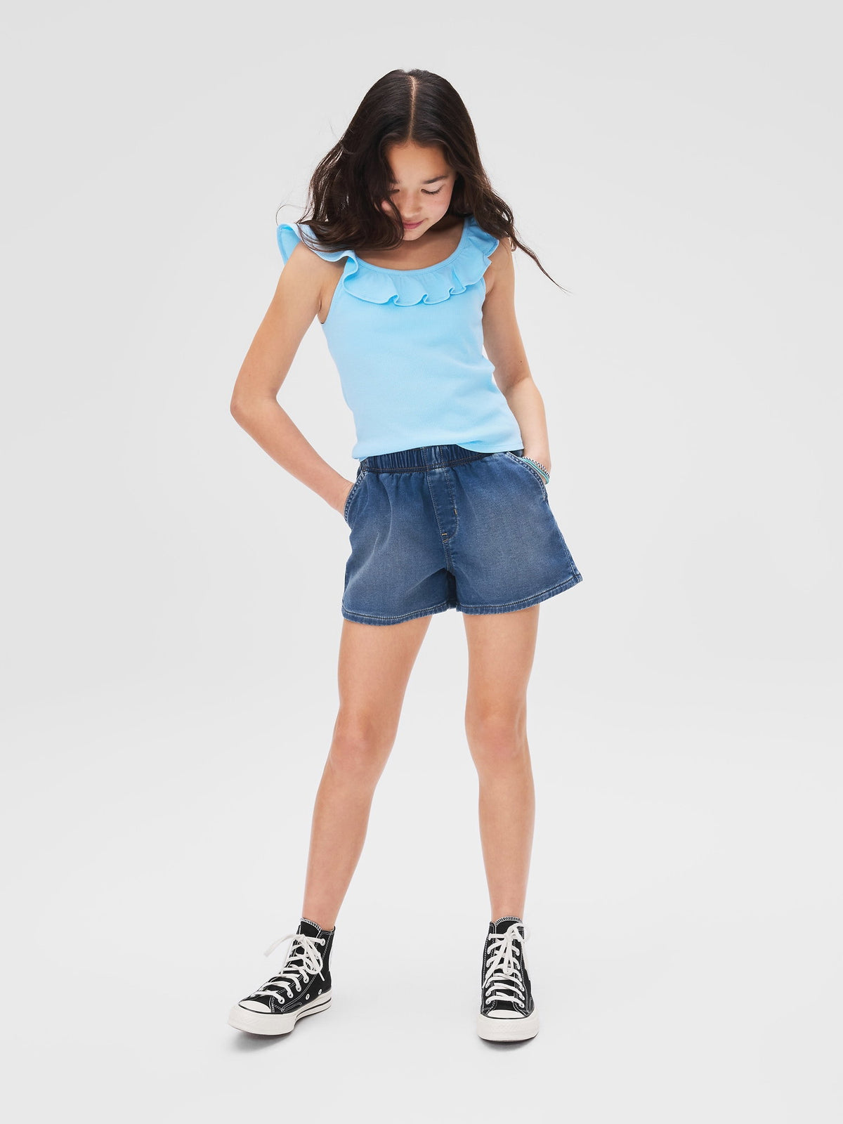 Mavi High Rise Relaxed Pull-on Jean Şort