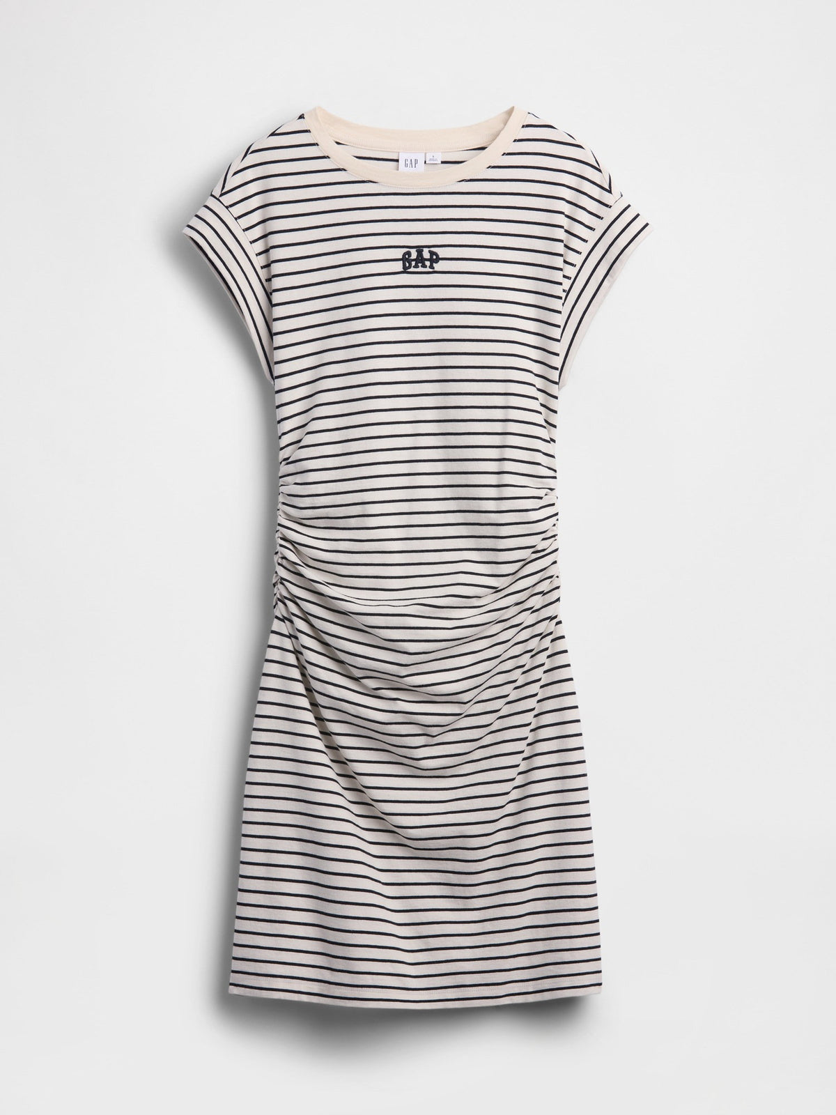 Beyaz Gap Mini Logo Ruched T-shirt Elbise