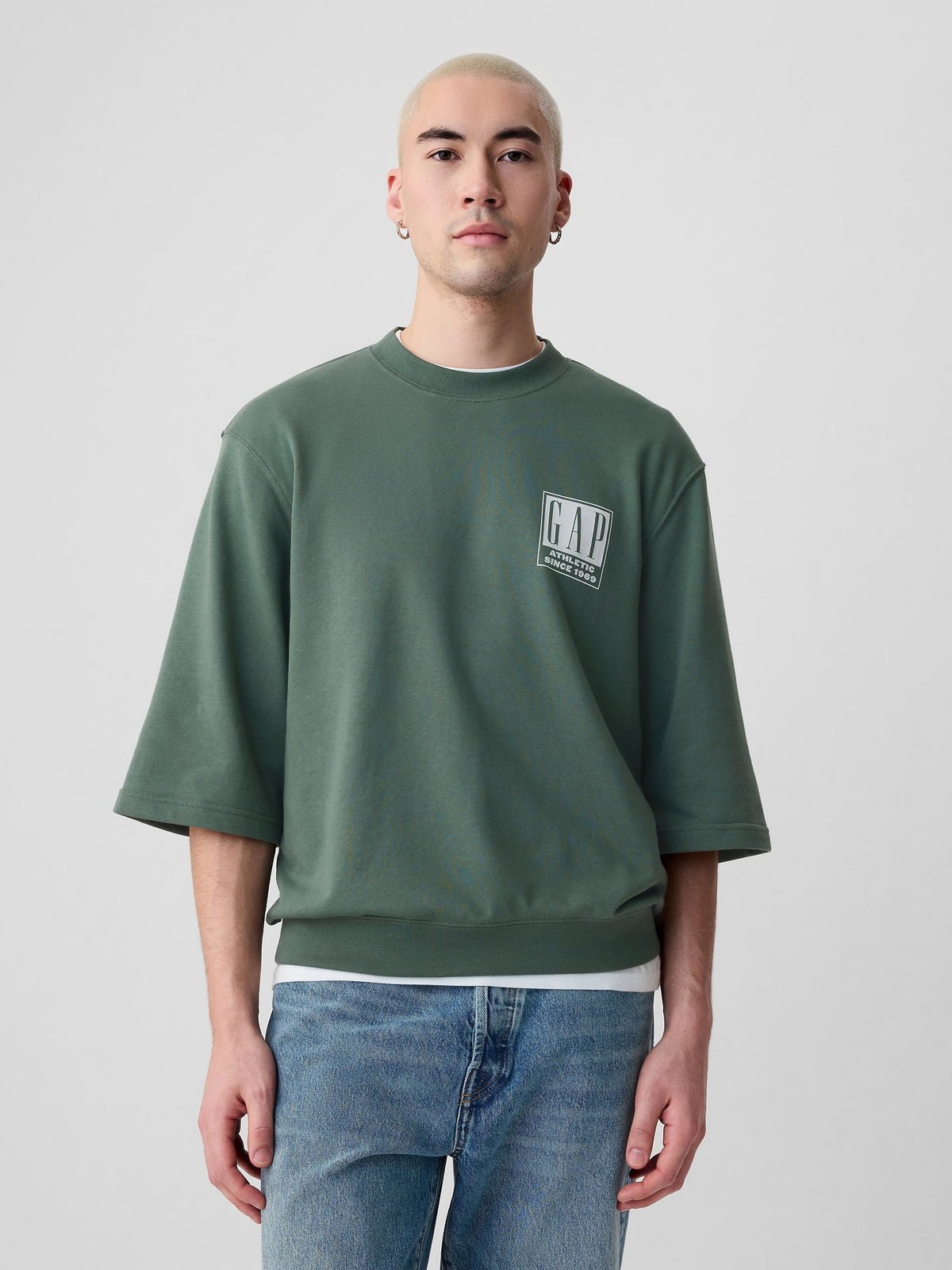 Yeşil Gap Logo Oversize Sweatshirt