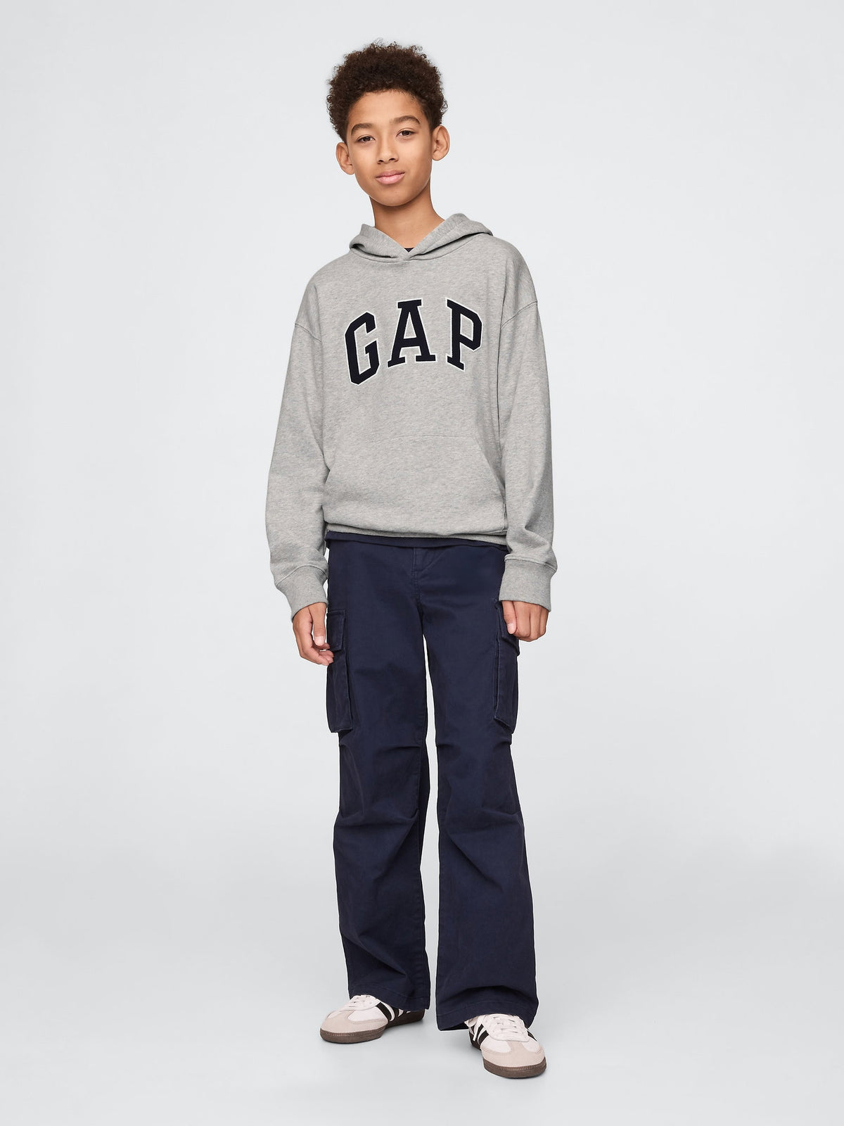 Gri Gap Logo Relaxed Havlu Kumaş Sweatshirt