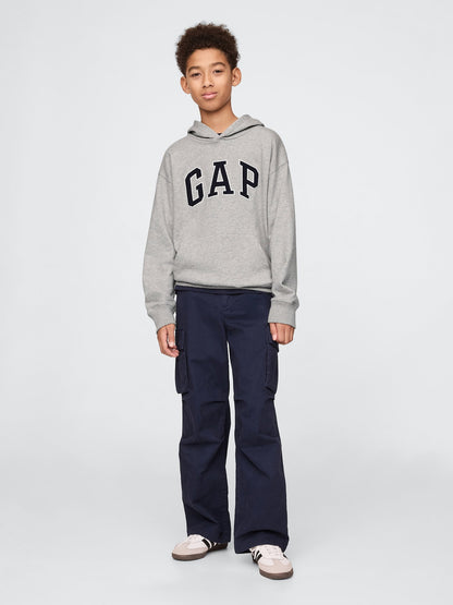 Gri Gap Logo Relaxed Havlu Kumaş Sweatshirt