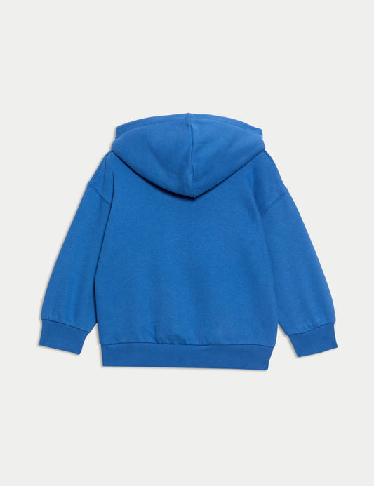 Pamuk Karışımlı Sloganlı Kapüşonlu Sweatshirt (2-8 Yaş)