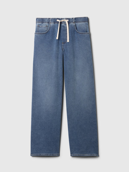 Lacivert Mid Rise Easy Baggy Jean Pantolon