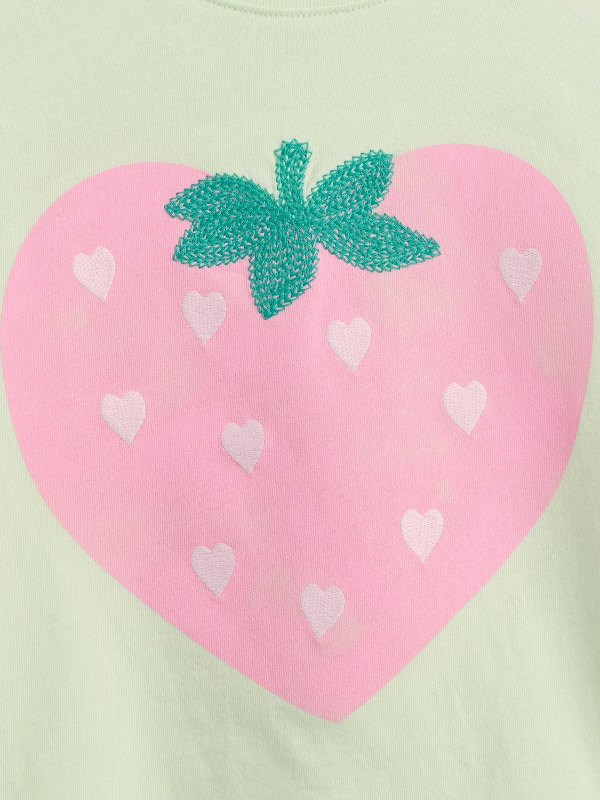 Açık Yeşil Ruffle 3d Grafik Baskılı T-shirt