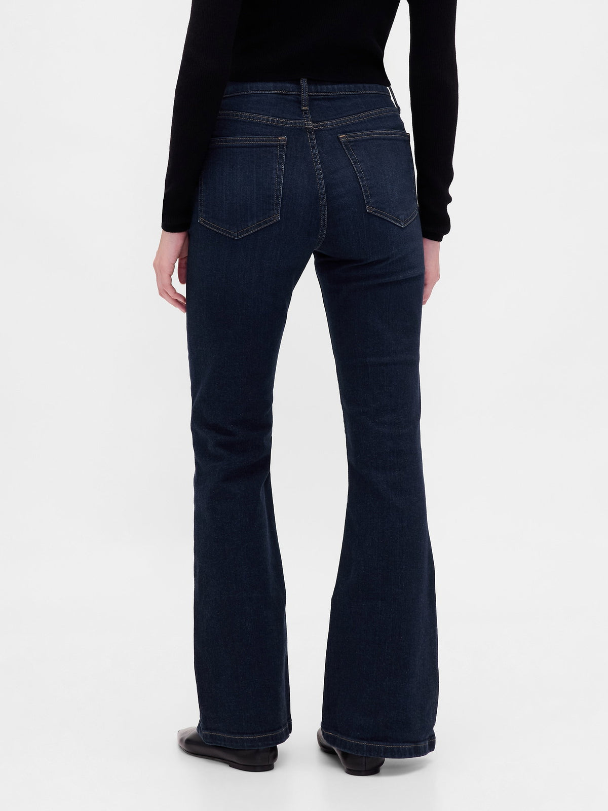 Koyu Mavi High Rise '70s Flare Jean Pantolon