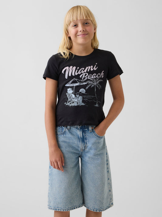 Siyah Grafik Baskılı T-shirt