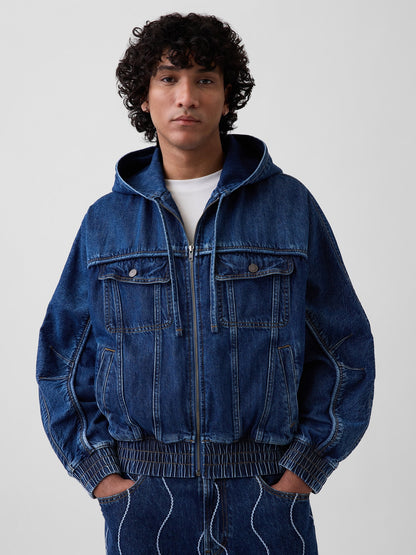 Koyu Mavi Gap × Hfr Denim Fermuarlı Sweatshirt By Daveed Baptiste